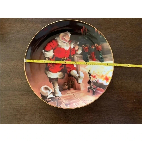 Santa By the Fire - Knowles Haddon Sundblom Series Collectors Plate COA EUC - Picture 2 of 3